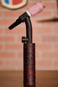 Genuine Ostrich Handle - Black Cherry