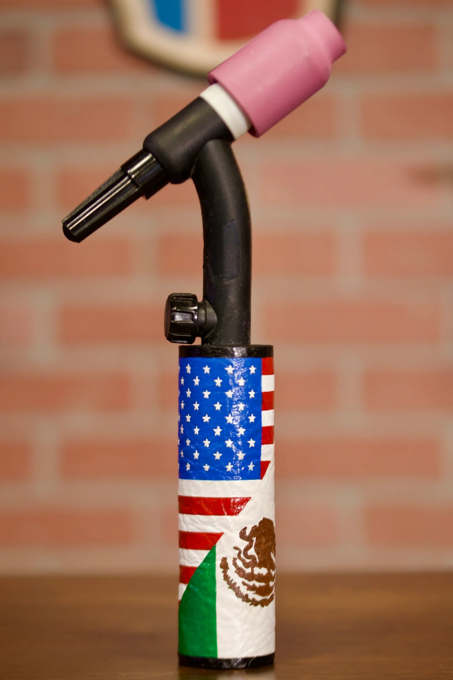 USA/Mexico Flag Electrode Holder Leather Handle