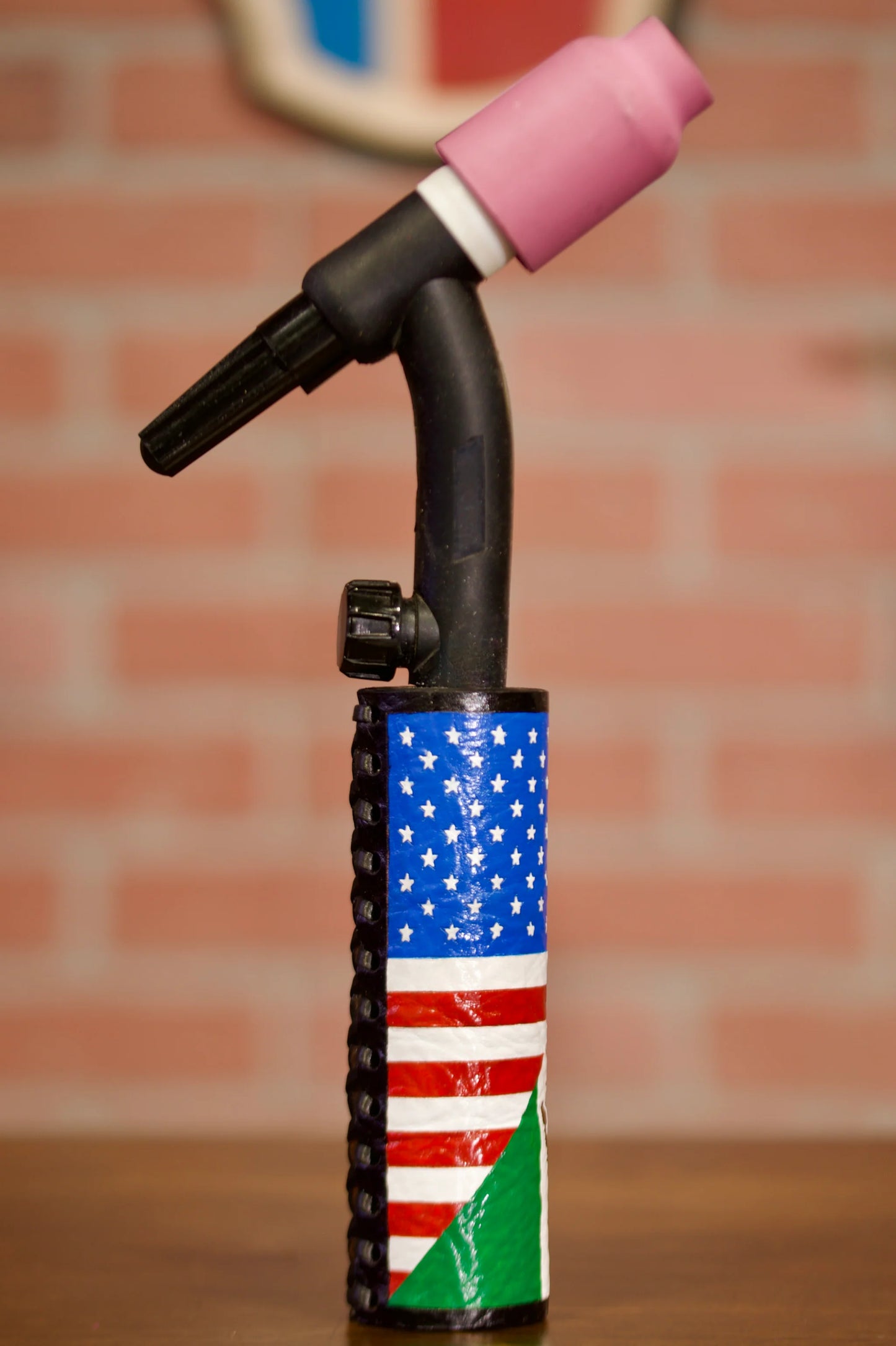 USA/Mexico Flag Electrode Holder Leather Handle