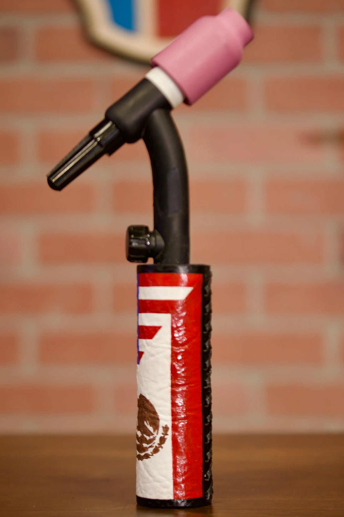 USA/Mexico Flag Electrode Holder Leather Handle