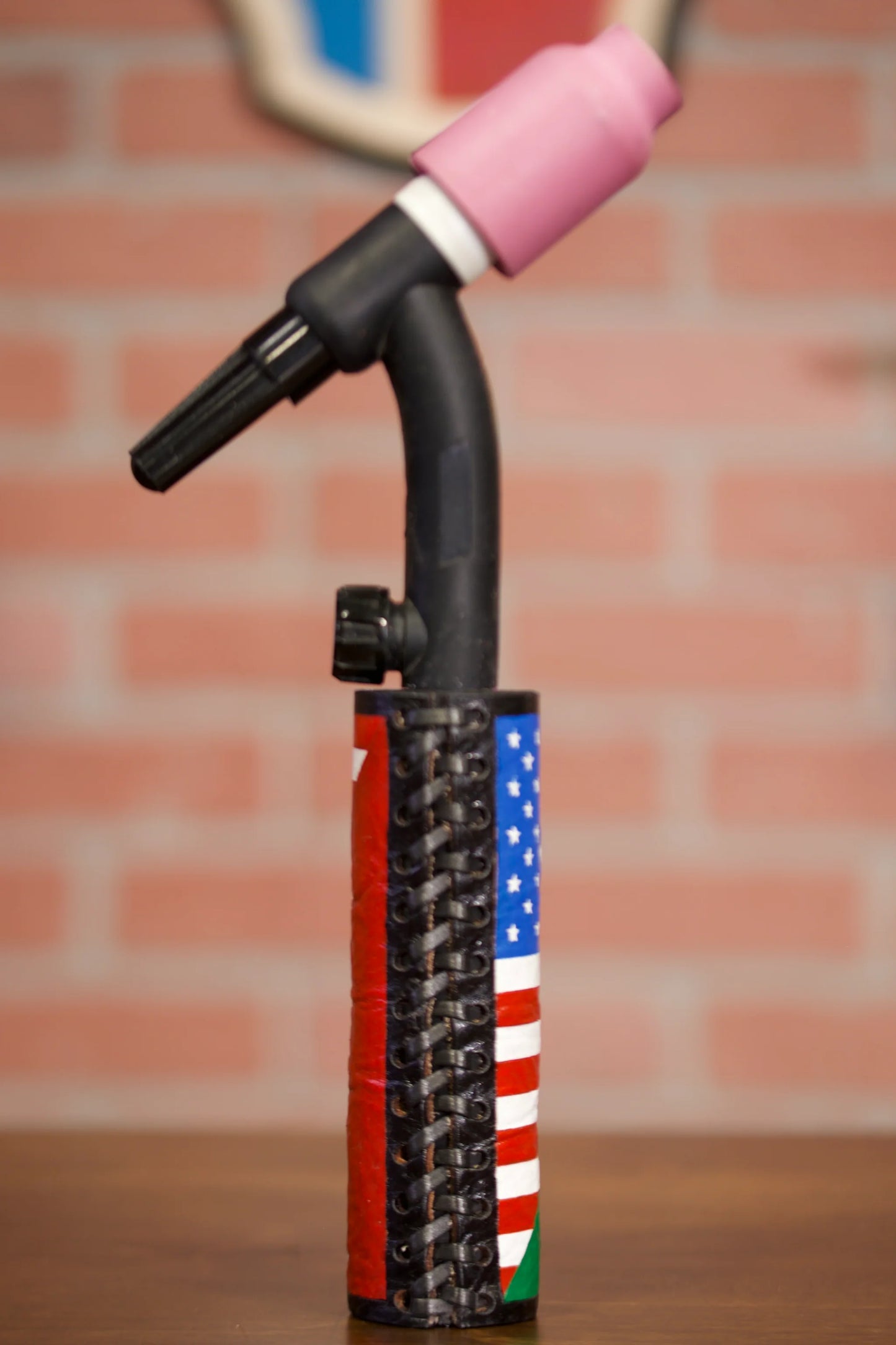 USA/Mexico Flag Electrode Holder Leather Handle