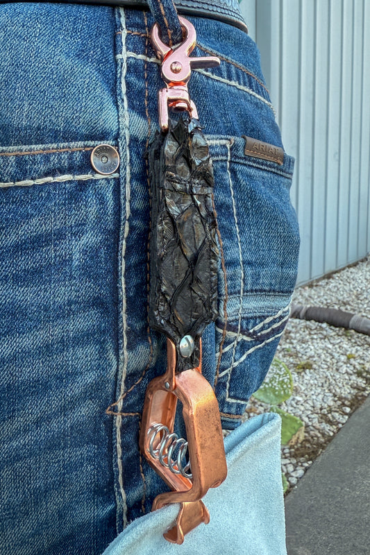 Matte & Shiny Black Pirarucu Glove Clip