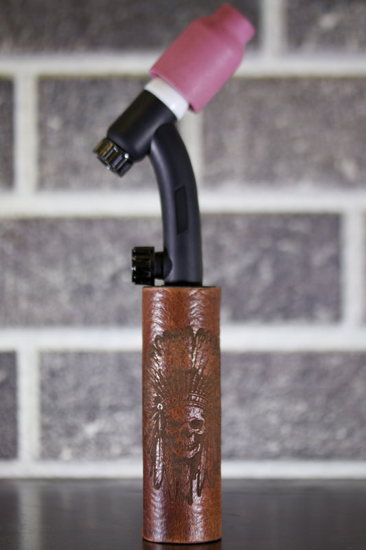 Chief Skull Weaved Leather Handle