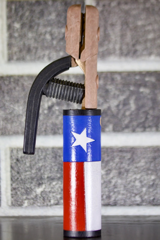 Texas Flag Electrode Holder Leather Handle