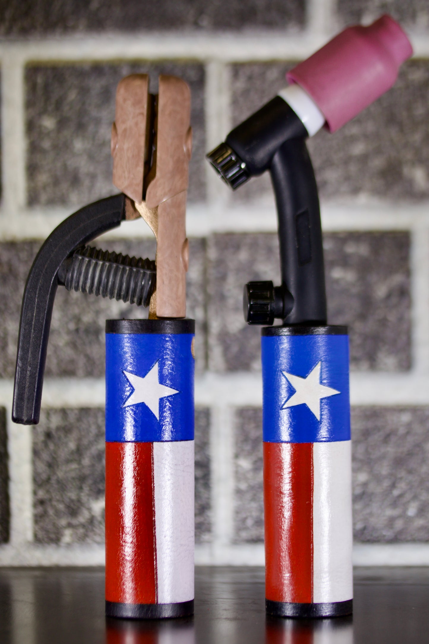 Texas Flag Weaved Leather Handle