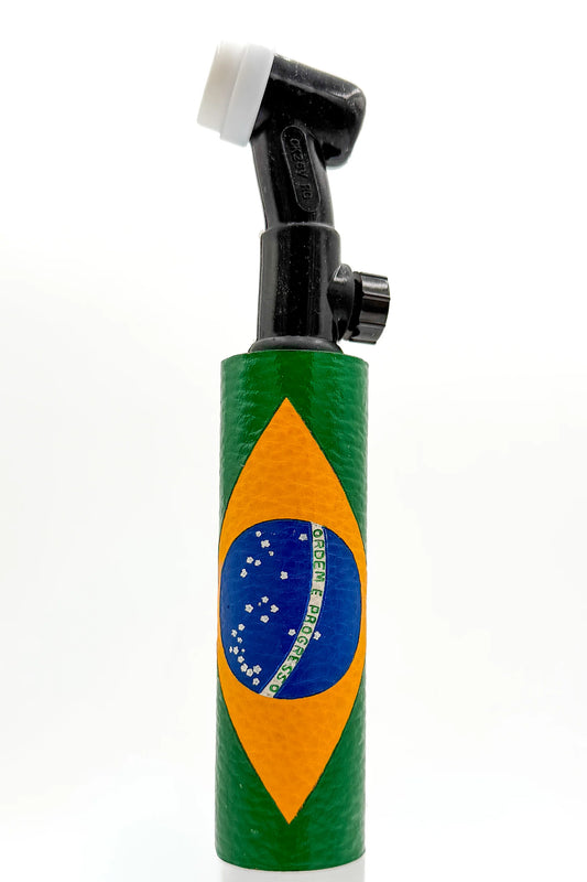 Brazil Flag Electrode Holder Leather Handle