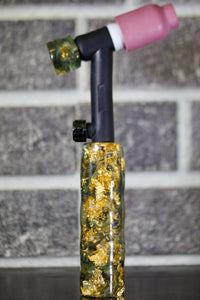 $100 Bills & Gold Flakes TIG Handle and short backcap