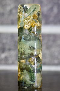 $100 Bills & Gold Flakes TIG Handle and short backcap