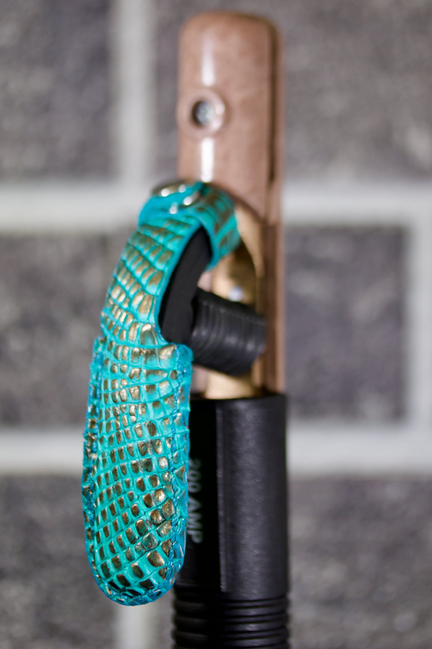 Gold-Turquoise Caiman Alligator Electrode Holder Sleeve