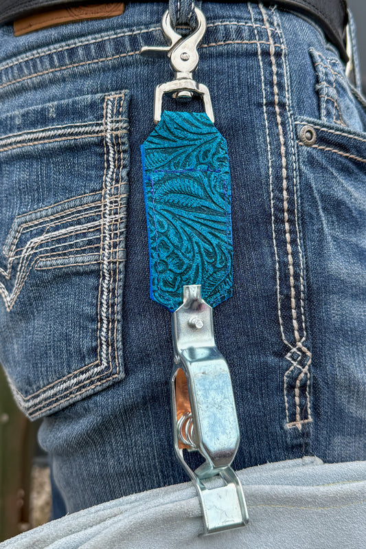 Turquoise Floral Glove Clip