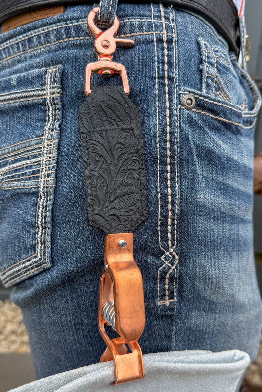 Black Floral Glove Clip