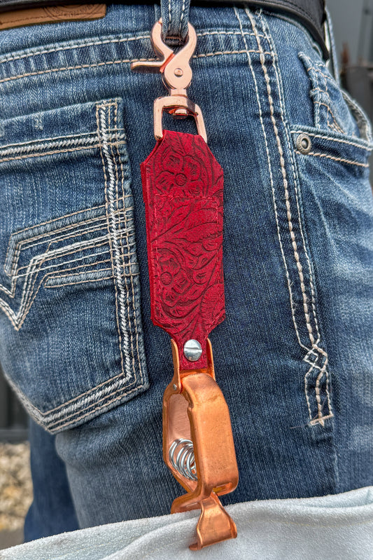 Red Floral Glove Clip