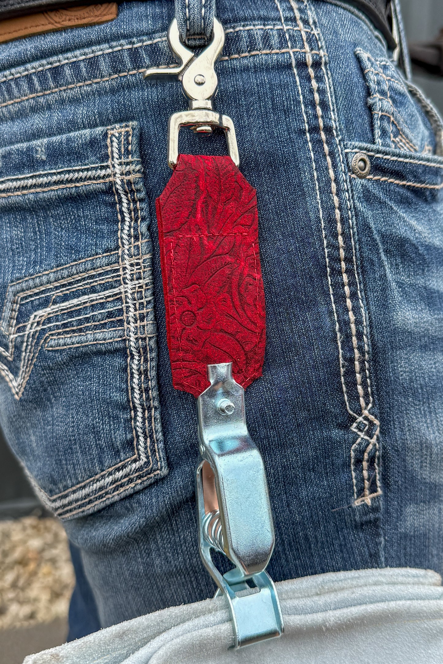 Red Floral Glove Clip