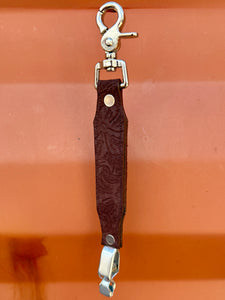 Brown Floral Glove Clip