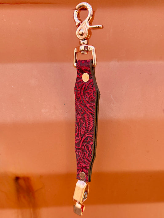 Red Floral Glove Clip