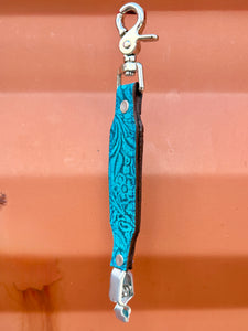 Turquoise Floral Glove Clip