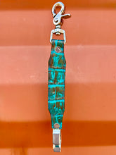 Caiman Alligator Glove Clip - Gold Turquoise