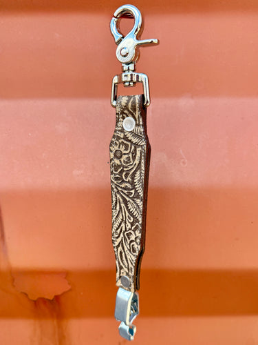 Tan Floral Glove Clip