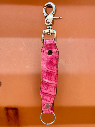 Caiman Alligator Keychain - Pink
