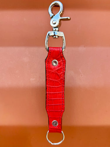 Caiman Alligator Keychain - Red