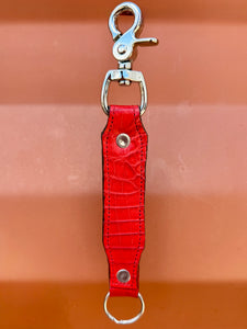 Caiman Alligator Keychain - Red