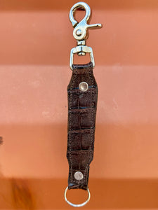 Caiman Alligator Keychain - Brown