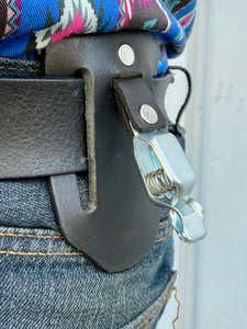 Leather Glove Clip w/ Double Belt Loop - Cowhide