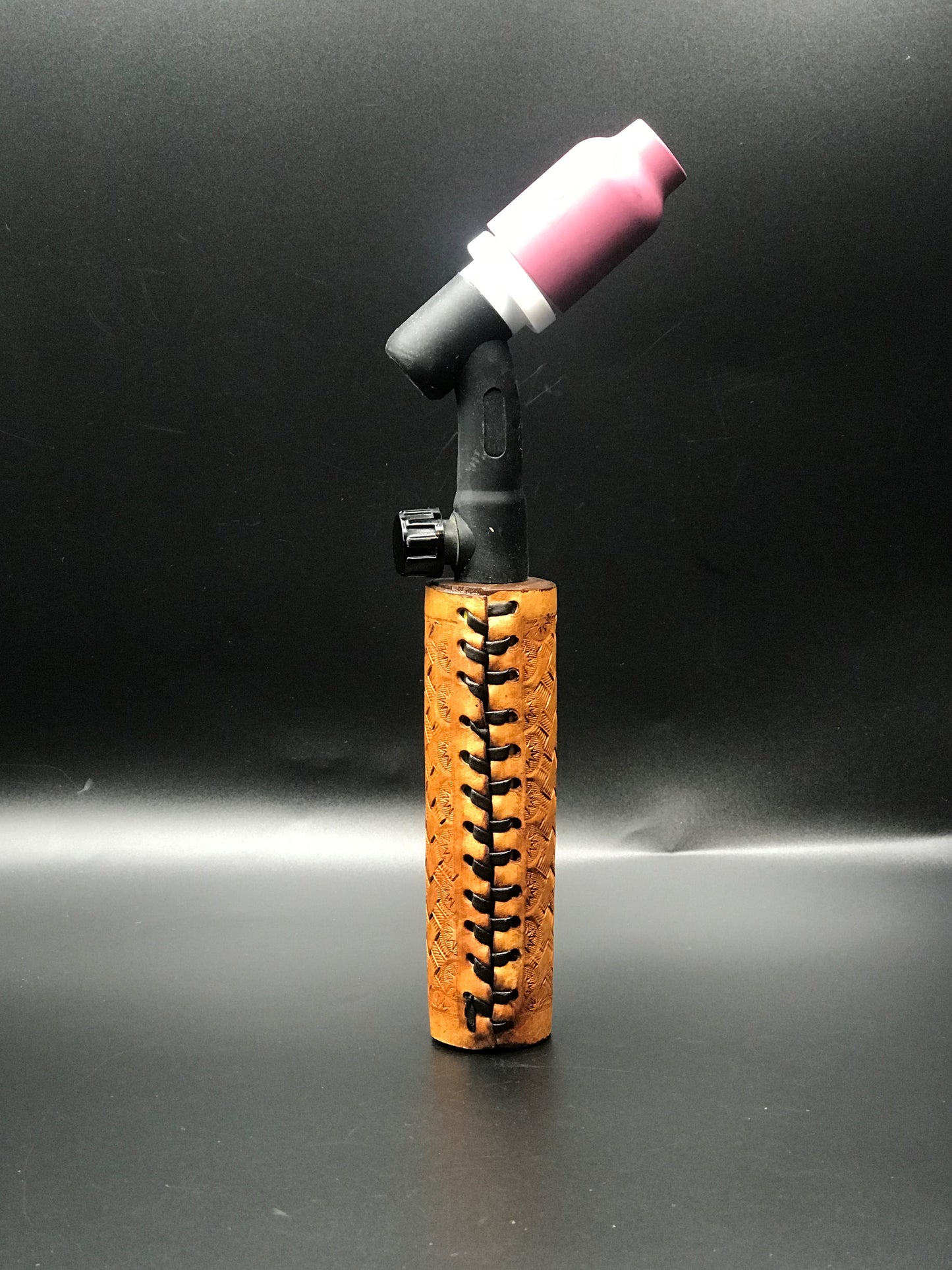Basket Weaved Leather Handle with Custom Name
