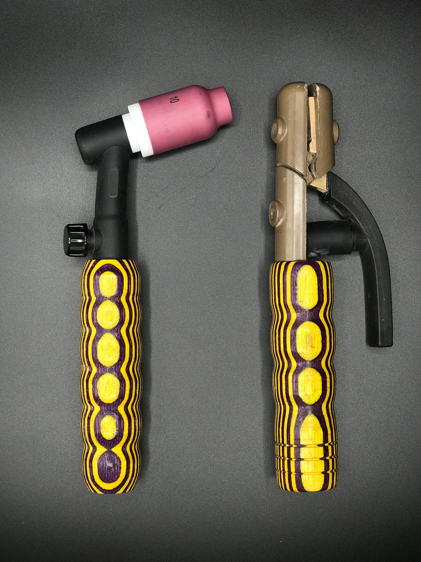 Purple & Yellow Wood Handle