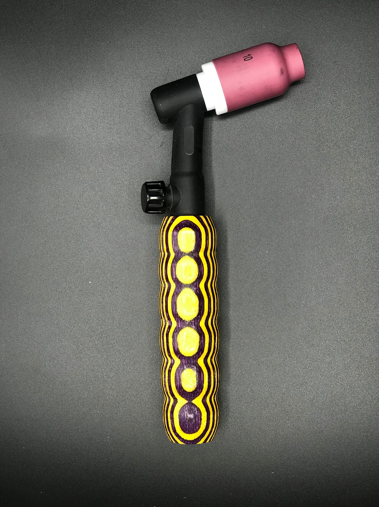 Purple & Yellow Wood Handle