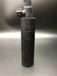 Black Tooled Weaved Leather Handle with Custom Name