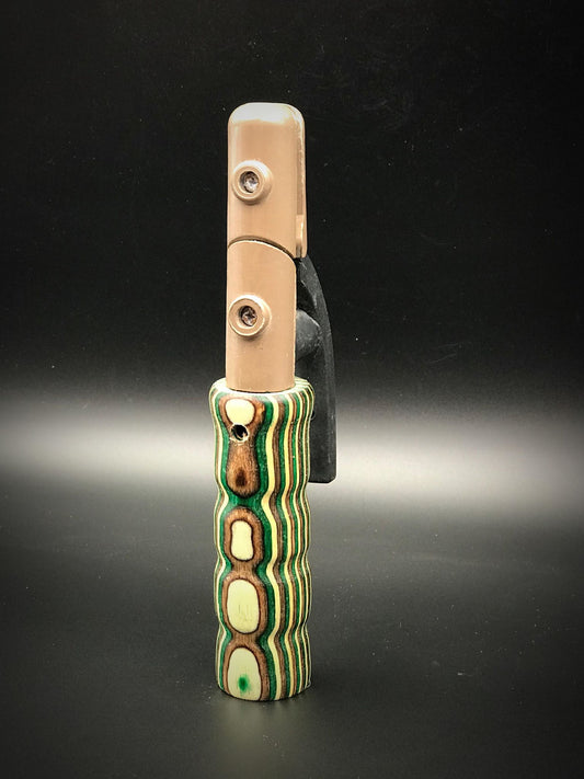 Stinger/Stick Brown, White & Green Wood Handle